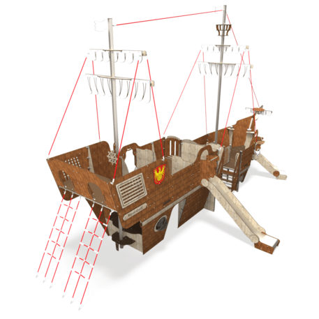 Vaikų žaidimo aikštelės kompleksas, kolekcija 'Piratų laivas / MBG-1235_CI 15-1011-T02'