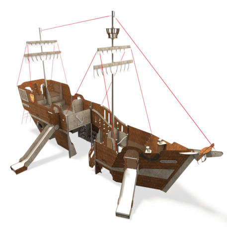  Vaikų žaidimo aikštelės kompleksas, kolekcija 'Piratų laivas / MBG-1235_CI 15-1011-T02'
