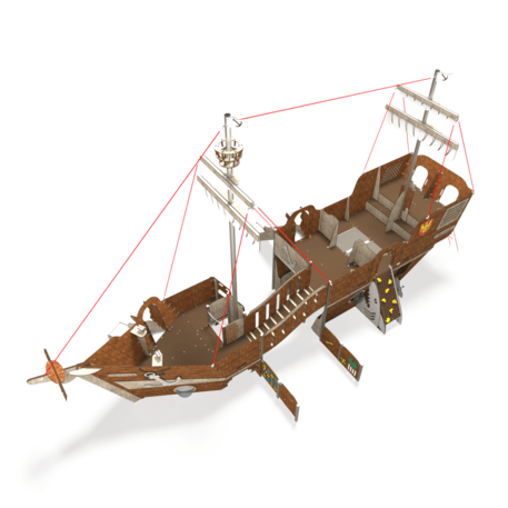  Vaikų žaidimo aikštelės kompleksas, kolekcija 'Piratų laivas / MBG-1235_CI 15-1011-T02'