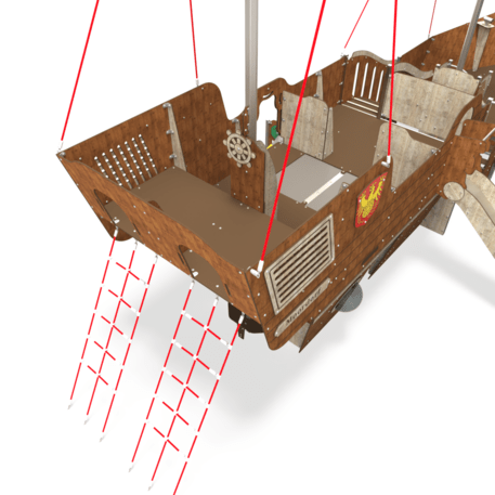  Vaikų žaidimo aikštelės kompleksas, kolekcija 'Piratų laivas / MBG-1235_CI 15-1011-T02'