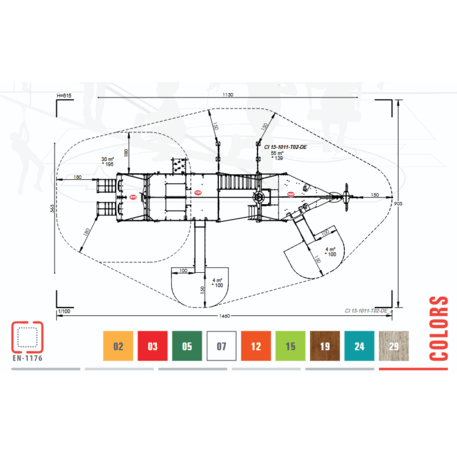  Vaikų žaidimo aikštelės kompleksas, kolekcija 'Piratų laivas / MBG-1235_CI 15-1011-T02'