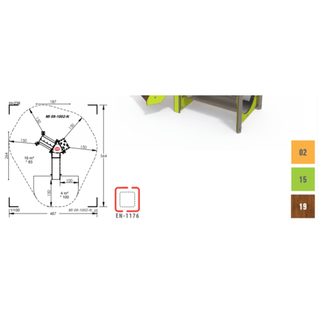 Žaidimų aikštelių kompleksas vaikams nuo 2 metų amžiaus – kolekcija 'MINI / MBG-2147_MI 09-1002-N15'