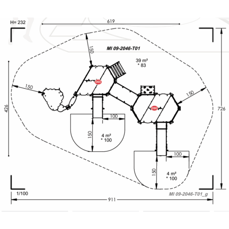 Žaidimų aikštelių kompleksas vaikams nuo 2 metų amžiaus – kolekcija 'MINI / MBG-2268_MI 09-2051-N22'