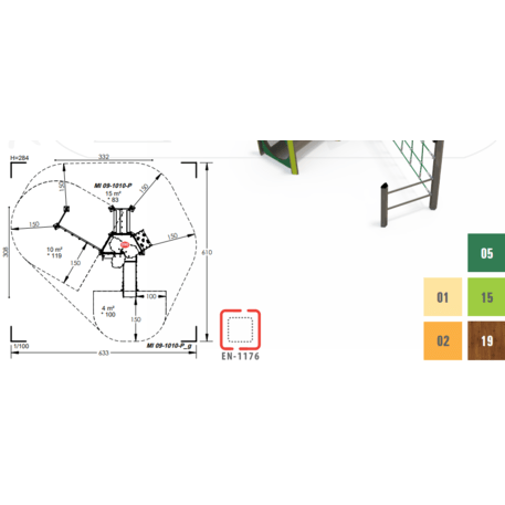 Žaidimų aikštelių kompleksas vaikams nuo 2 metų amžiaus – kolekcija 'MINI / MBG-2160_MI 09-1010-P15'