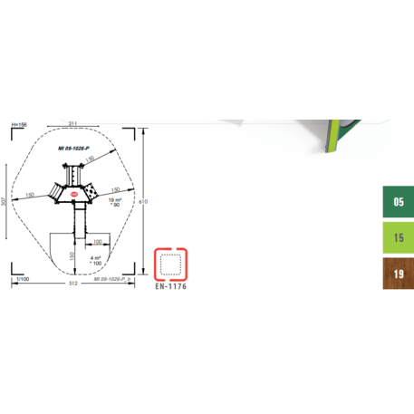 Žaidimų aikštelių kompleksas vaikams nuo 2 metų amžiaus – kolekcija 'MINI / MBG-2180_MI 09-1026-P15'