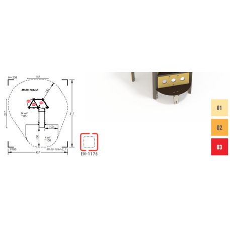 Žaidimų aikštelių kompleksas vaikams nuo 2 metų amžiaus – kolekcija 'MINI / MBG-2200_MI 09-1044-E02'