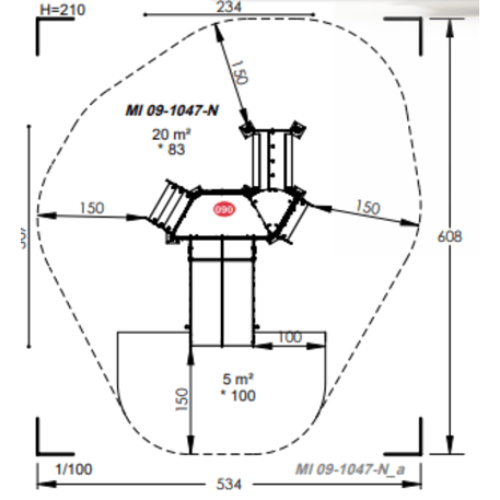 Žaidimų aikštelių kompleksas vaikams nuo 2 metų amžiaus – kolekcija 'MINI / MBG-2202_MI 09-1047-N02'