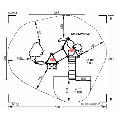 Žaidimų aikštelių kompleksas vaikams nuo 2 metų amžiaus – kolekcija 'MINI / MBG-2207_MI 09-2002-P15'