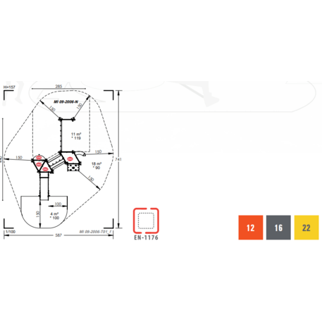 Žaidimų aikštelių kompleksas vaikams nuo 2 metų amžiaus – kolekcija 'MINI / MBG-2218_MI 09-2006-T01'
