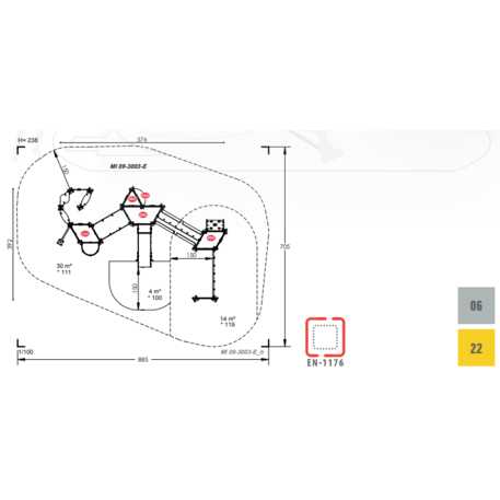 Žaidimų aikštelių kompleksas vaikams nuo 2 metų amžiaus – kolekcija 'MINI / MBG-2308_MI 09-3003-E99'