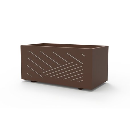 Metalinis lauko vazonas (gėlinė) su dekoratyviniais elementais šonuose '107,8x53,8xH/50,8cm'