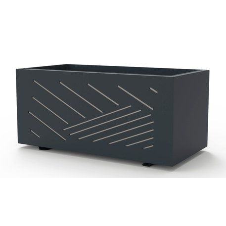 Metalinis lauko vazonas (gėlinė) su dekoratyviniais elementais šonuose '107,8x53,8xH/50,8cm'