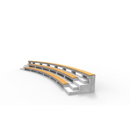 Betoninė tribūna (amfiteatras) iš architektūrinio betono su Iroko mediena 'Premium / STF/28-04-11/MDL'