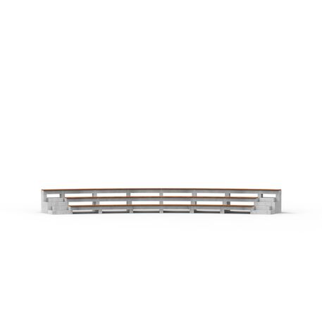 Betoninė tribūna (amfiteatras) iš architektūrinio betono su Iroko mediena 'Premium / STF/28-04-11/MDL'