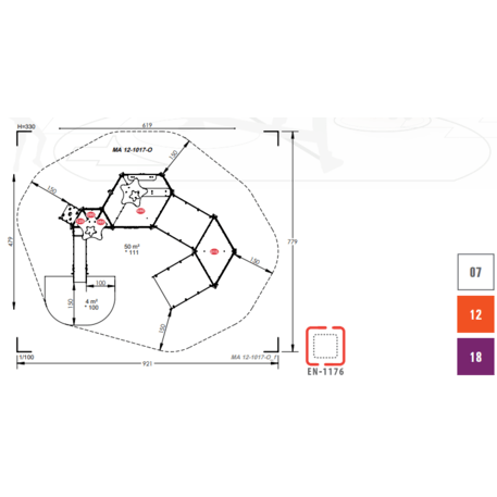 Žaidimų aikštelių kompleksas vaikams nuo 2 iki 10 metų amžiaus – kolekcija 'MAXI / MBG-2364_MA 12-1017-O18'