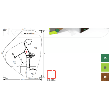 Žaidimų aikštelių kompleksas vaikams nuo 2 iki 10 metų amžiaus – kolekcija 'MAXI / MBG-2373_MA 12-1036-T01'