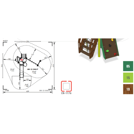 Playground complex for children from 2 years old – 'MINI' collection 'MAXI / MBG-2380_MA 12-1045-P15'