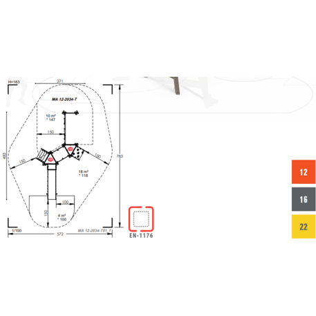 Complesso per parco giochi per bambini dai 2 anni – collezione 'MAXI / MBG-2410_MA 12-2034-T01'