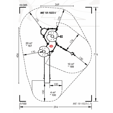 Spielplatzkomplex für Kinder von 2 bis 12 Jahren – Kollektion 'MEGA / MBG-2532_ME 18-1023-I22'