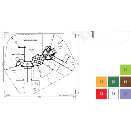 Spielplatzkomplex für Kinder ab 2 Jahren – Kollektion 'MAXI / MBG-2451_MA 12-2092-T01'