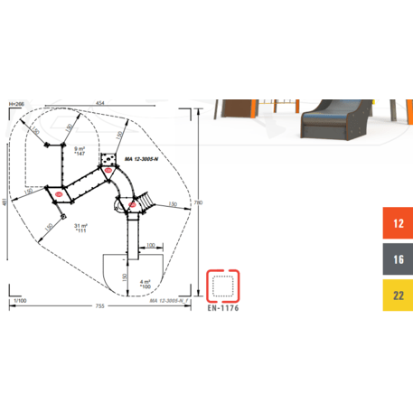 Complesso per parco giochi per bambini dai 2 anni – collezione 'MAXI / MBG-2461_MA 12-3005-N22'