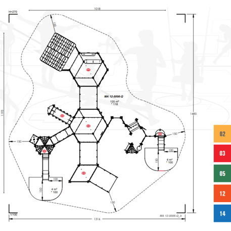 Spielplatzkomplex für Kinder ab 2 Jahren – Kollektion 'MAXI / MBG-2512_MA 12-5006-Q14'