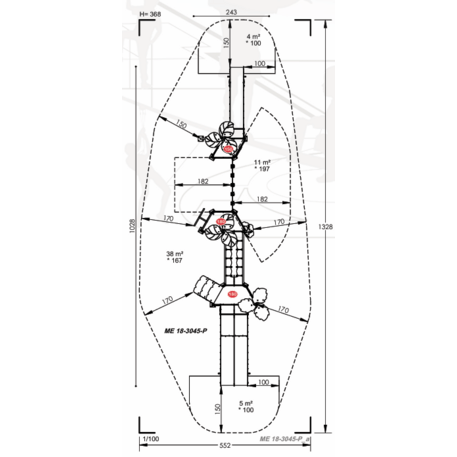 Žaidimų aikštelių kompleksas vaikams nuo 2 iki 12 metų amžiaus – kolekcija 'MEGA / MBG-2604_ME 18-3045-P15'