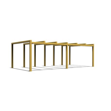 Metalinė pergolė su supynėmis iš iroko medienos 'Premium Collection / STF/25-31-05/MDL'