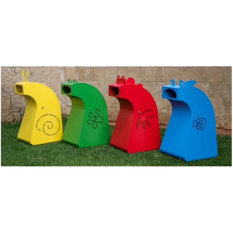 Metal trash bin for children’s playgrounds 'Nino il Pesciolino Bin G548'