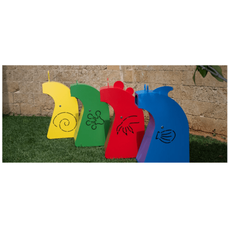 Metal trash bin for children’s playgrounds 'Nino il Pesciolino Bin G548'
