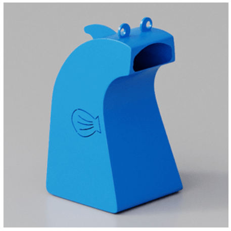 Metal trash bin for children’s playgrounds 'Nino il Pesciolino Bin G548'