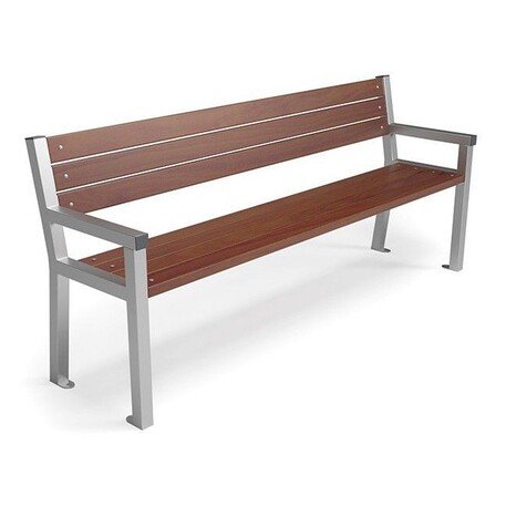 Metalinis suolas su atlošu ir medine sėdimąja dalimi 'MBG/10-Trapez / 190cm'