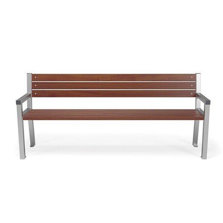 Metalinis suolas su atlošu ir medine sėdimąja dalimi 'MBG/10-Trapez / 190cm'