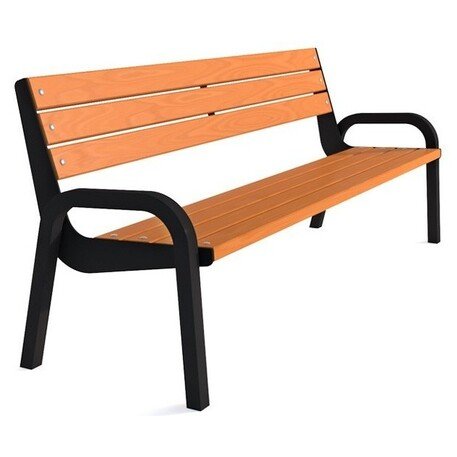 Metalinis suolas su atlošu ir medine sėdimąja dalimi 'MBG/20-Promyk III / 150-180cm'