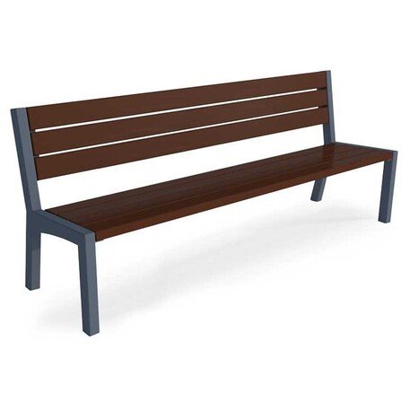Металлическая скамейка со спинкой и деревянным сиденьем 'MBG/30-Asteria II / 190cm'