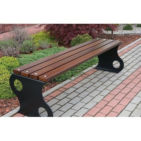 Металлическая скамейка без спинки с деревянным сиденьем 'MBG/79-Fala II / 150-180cm'