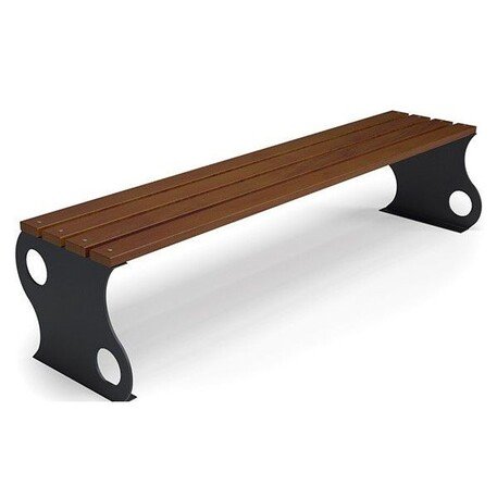 Металлическая скамейка без спинки с деревянным сиденьем 'MBG/79-Fala II / 150-180cm'