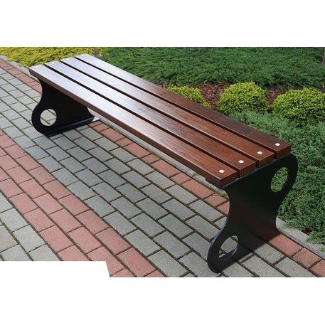 Металлическая скамейка без спинки с деревянным сиденьем 'MBG/79-Fala II / 150-180cm'