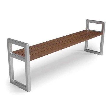Металлическая скамейка без спинки с деревянным сиденьем 'MBG/89-Frezija / 190cm'
