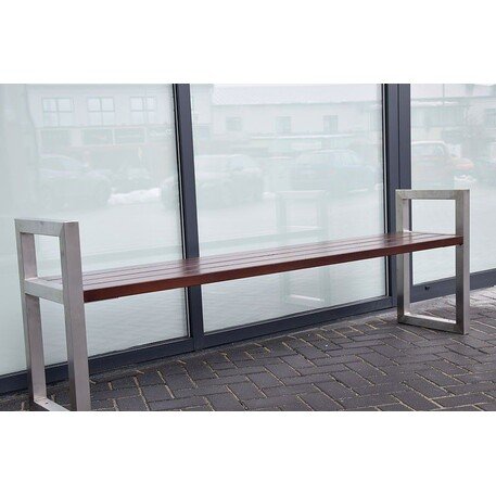 Металлическая скамейка без спинки с деревянным сиденьем 'MBG/89-Frezija / 190cm'