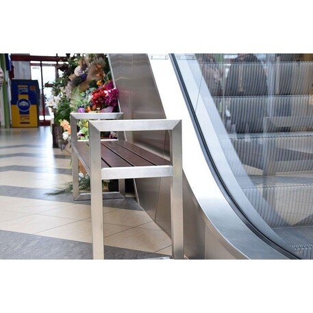 Металлическая скамейка без спинки с деревянным сиденьем 'MBG/89-Frezija / 190cm'