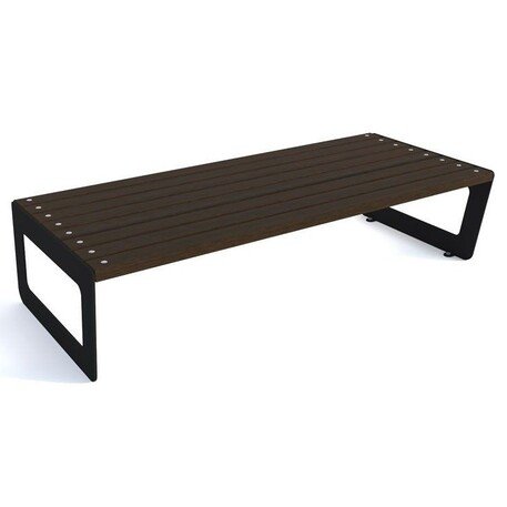 Металлическая скамейка без спинки с деревянным сиденьем 'MBG/99-Endo / 182cm'