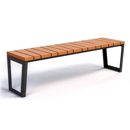 Металлическая скамейка без спинки с деревянным сиденьем 'MBG/109-Amant II / 175cm'