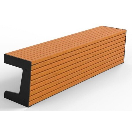 Металлическая скамейка без спинки с деревянным сиденьем 'MBG/119-Luna I / 182cm'