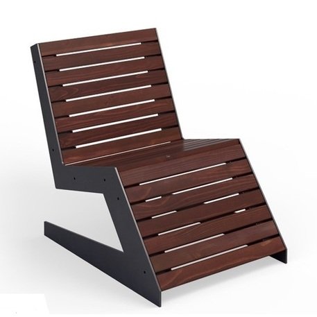 Металлический шезлонг с деревянной лежачей поверхностью 'STF/Luna/MDL'