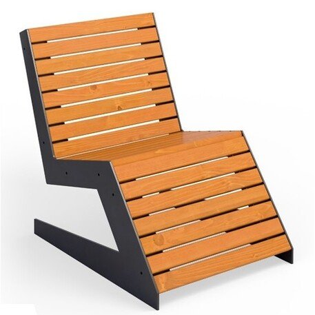 Металлический шезлонг с деревянной лежачей поверхностью 'STF/Luna/MDL'