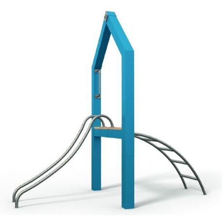 Moduliniai vaikų žaidimų aikštelių kompleksai 3–12 metų vaikams – kolekcija 'Frame / Ninja' MBG-Slide house 1 02596