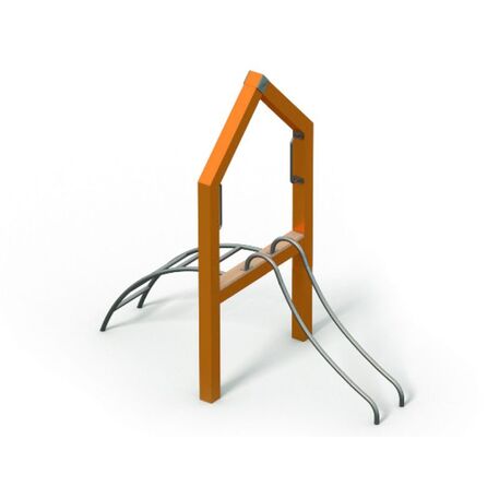 Moduliniai vaikų žaidimų aikštelių kompleksai 3–12 metų vaikams – kolekcija 'Frame / Ninja' MBG-Slide house 1 02596