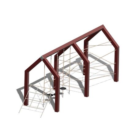 Moduliniai vaikų žaidimų aikštelių kompleksai 3–12 metų vaikams – kolekcija 'Frame / Ninja' MBG-Net house Reutlingen 02606