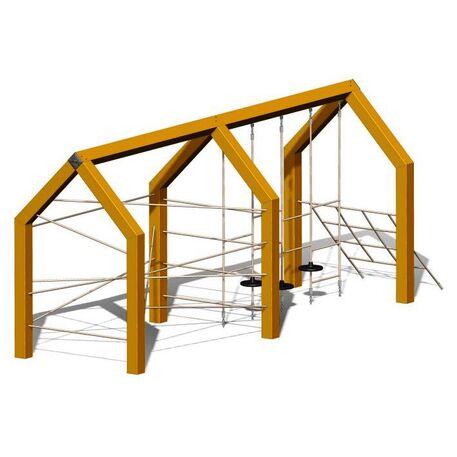 Moduliniai vaikų žaidimų aikštelių kompleksai 3–12 metų vaikams – kolekcija 'Frame / Ninja' MBG-Net house Reutlingen 02606